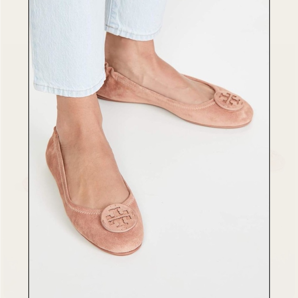 Tory Burch Pink Suade Ballet Flats